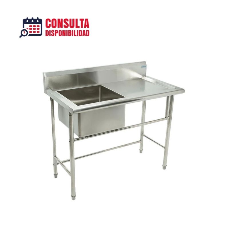 Fregadero Sencillo MIGSA BN-S09 Acero Inoxidable Con Borde Perimetral