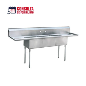 FREGADERO DE 3 TARJAS MODELO F3T-01 MARCA DRAGO