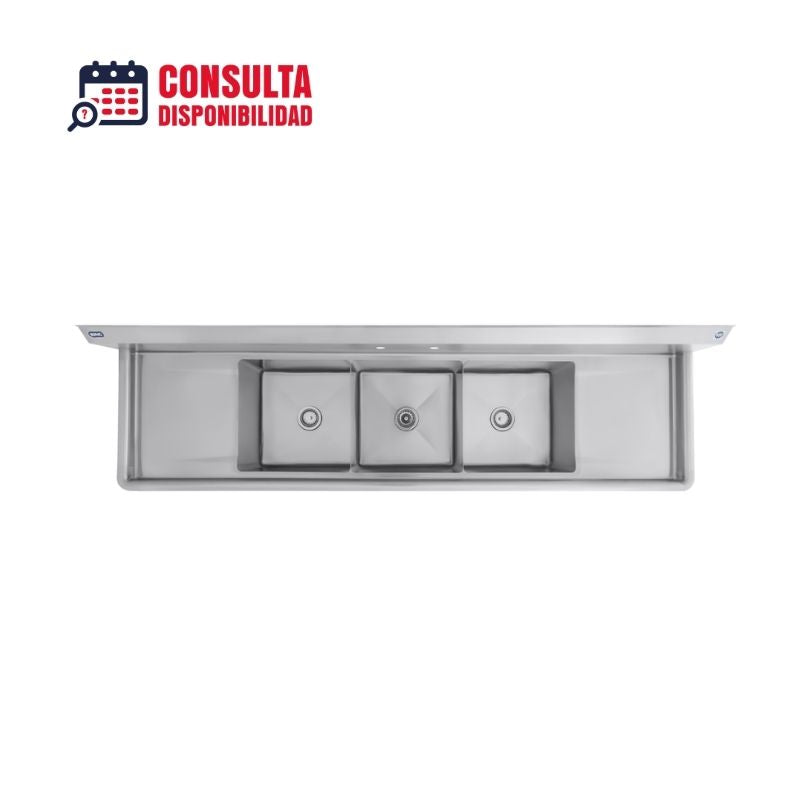 FREGADERO DE 3 TARJAS MODELO F3T-01 MARCA DRAGO