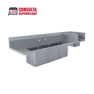 FREGADERO TRIPLE C/LAVAMANOS MODELO F4T-151514-12 MARCA DRAGO