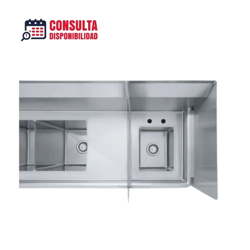 FREGADERO TRIPLE C/LAVAMANOS MODELO F4T-151514-12 MARCA DRAGO