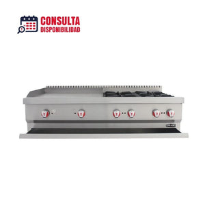ESTUFA COMBINADA PARRILLA Y PLANCA 4 QUEMADORES MODELO CG-40PD MARCA DRAGO