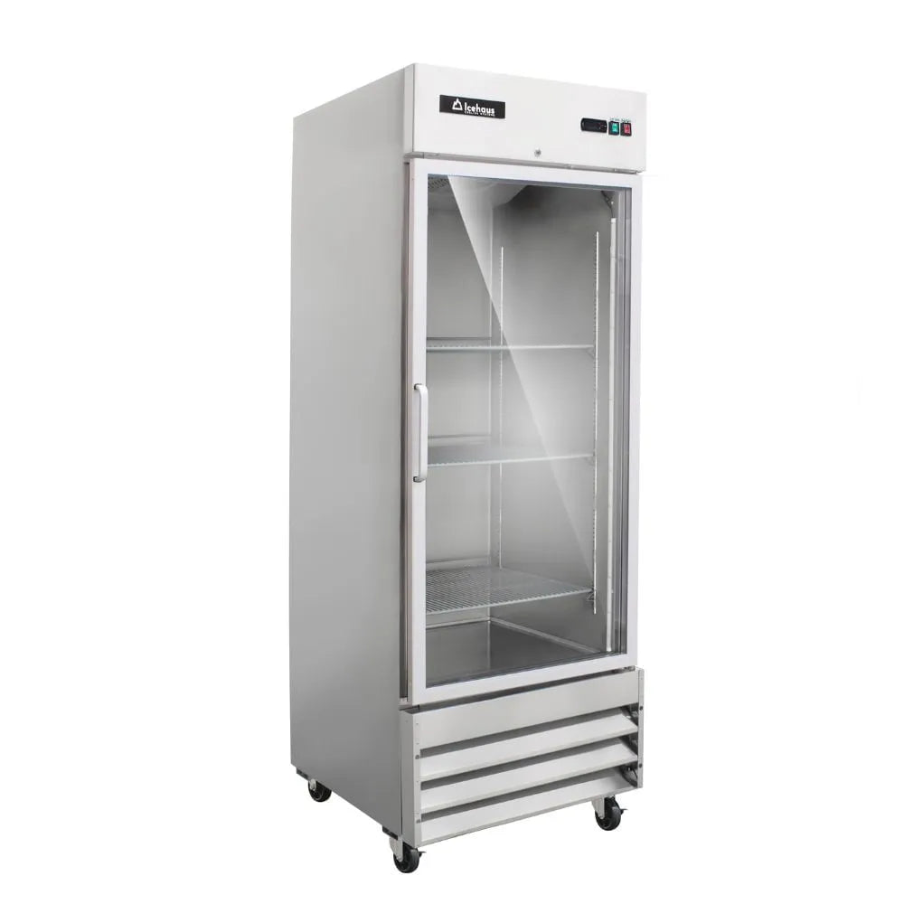 REFRIGERADOR PROFESIONAL 1 PUERTA DE CRISTAL EN ACERO INOXIDABLE MODELO RV-1PC-SS-01 MARCA ICEHAUS