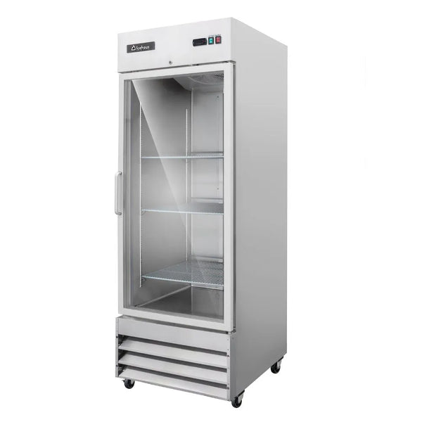 REFRIGERADOR PROFESIONAL 1 PUERTA DE CRISTAL EN ACERO INOXIDABLE MODELO RV-1PC-SS-01 MARCA ICEHAUS