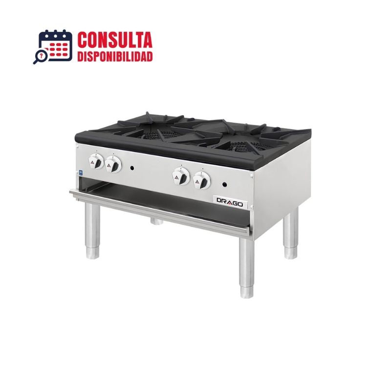 ESTUFON HORIZONTAL 2 SECCIONES A GAS NATURAL MODELO GNFO-02-HSH MARCA DRAGO