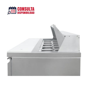 MESA REFRIGERADA PARA ENSALADAS 2 PUERTAS MODELO ME-2P-SS-01 MARCA ICEHAUS