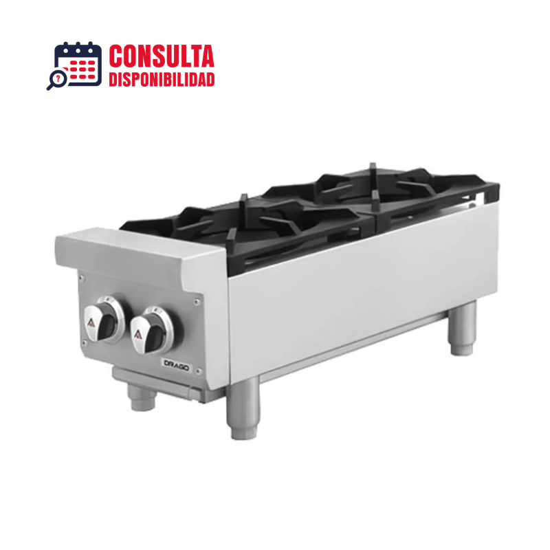 PARRILLA A GAS DE 2 QUEMADORES MODELO CG-20 MARCA DRAGO
