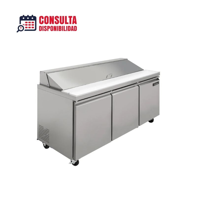 MESA PARA ENSALADAS 3 PUERTAS MODELO ME-3P-SS-01 MARCA ICEHAUS