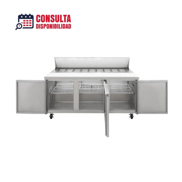MESA PARA ENSALADAS 3 PUERTAS MODELO ME-3P-SS-01 MARCA ICEHAUS
