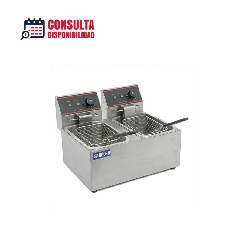 FREIDORA ELECTRICA DOBLE MODELO CKEF2LTS6 MARCA MIGSA