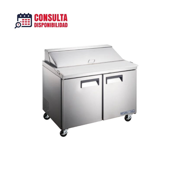 MESA REFRIGERADA PREPARACIÓN DE SÁNDWICHES Y ENSALADAS 2 PUERTAS 13 PIES MODELO INT/MPE-2P-AI MARCA INTERNATIONAL