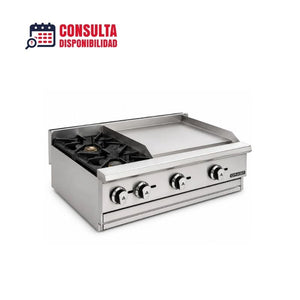 COMBINADO PARRILLA INDUSTRIAL DE 2 QUEMADORES CON PLANCHA DE 2FT MODELO GPA-220-VE_CG-20PD MARCA DRAGO