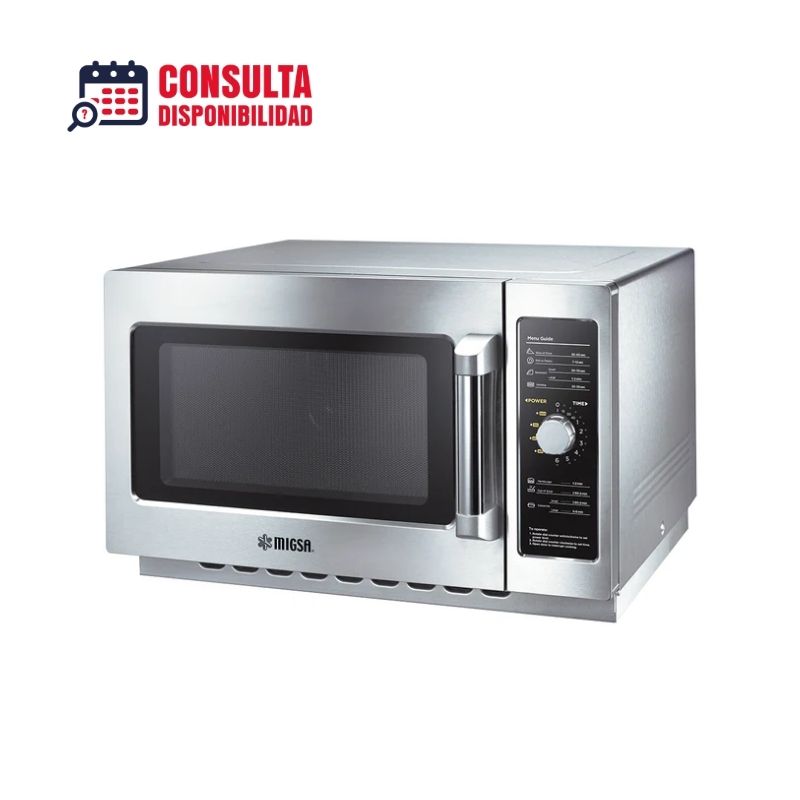 Horno de microondas comercial análogo MIGSA MC12A Dimensiones 51.1 x 31.1 x 41.7 centimetros