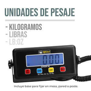 BÁSCULA DE PAQUETERÍA 100KG MODELO BAPAQUE-100 MARCA RHINO