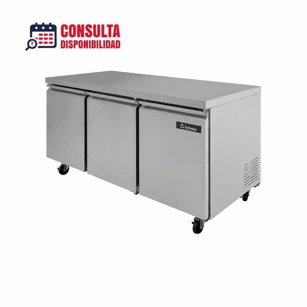 REFRIGERADOR BAJO BARRA 3 PUERTAS MODELO RBB-3P-SS-01 MARCA ICEHAUS