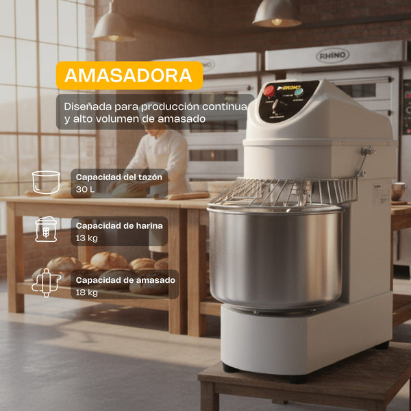 AMASADORA DE 30LTS MODELO AMASA-30 MARCA RHINO