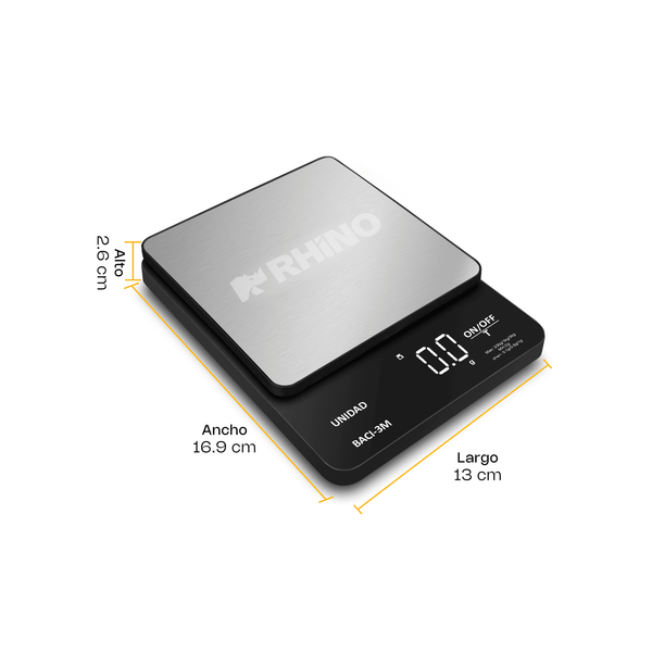 BÁSCULA DIGITAL DE PRECISIÓN DE 0.1G MODELO BACI-3M MARCA RHINO