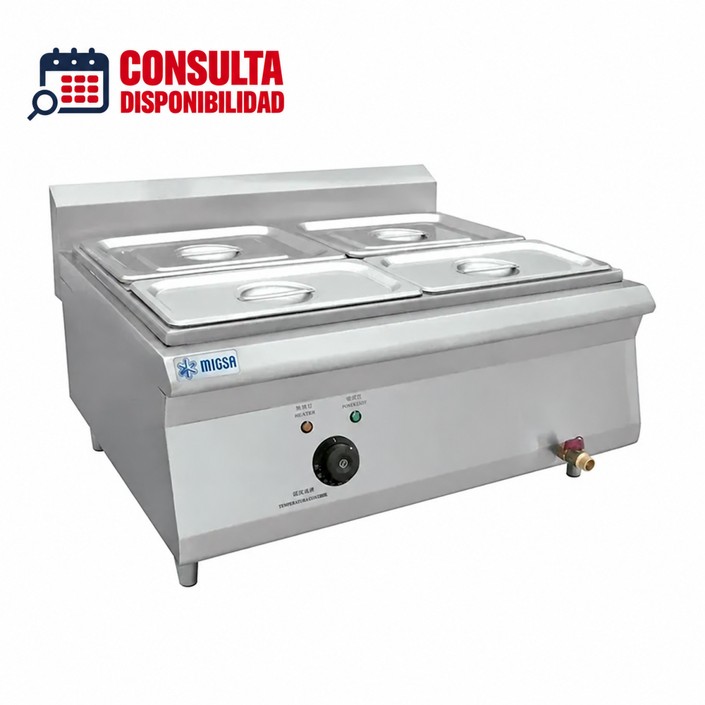 BAÑO MARIA ELECTRICO 4 DIVISIONES MODELO BN600-E607 MARCA MIGSA