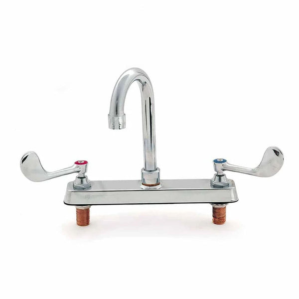 Llave Mezcladora de 8"  MIGSA BXF-VW5G Mezcladora de 8″ (20.3 centimetros) cuello de ganso alto de 24 centimetros de altura x 18 centimetros de ancho, con conexiones macho de 1/2″ NPS (13 mm)