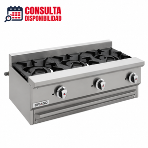 PARRILLA SLIM 3 QUEMADORES MODELO CG-30 SLIM / GPA-300-01 MARCA DRAGO
