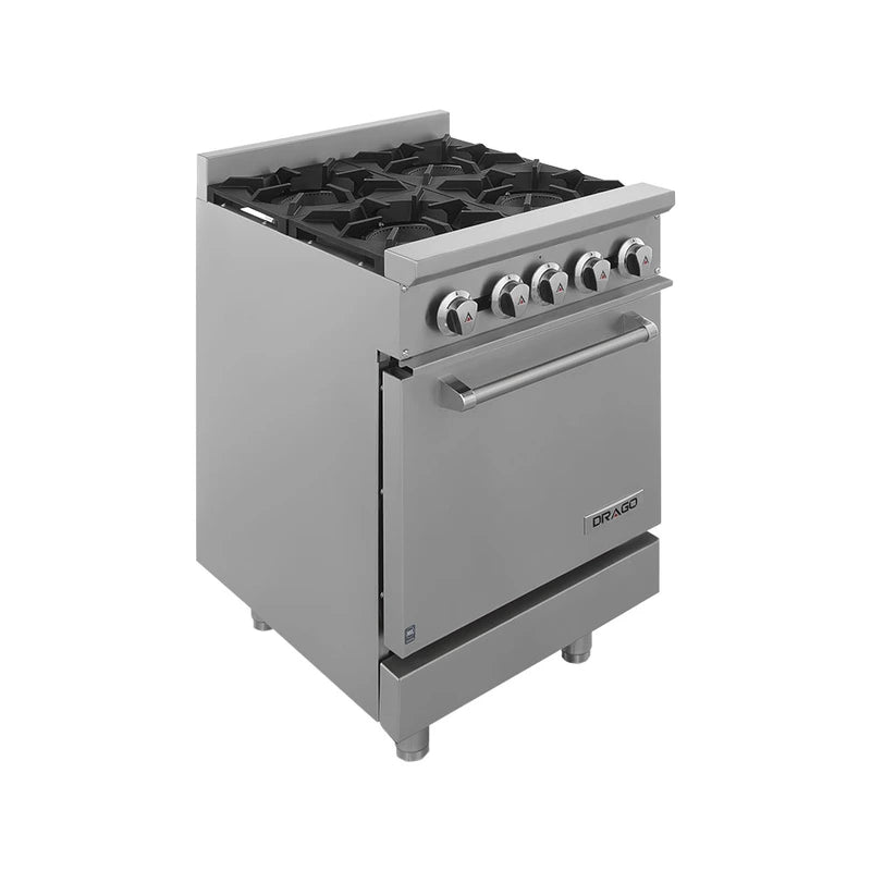 ESTUFA INDUSTRIAL A GAS DE 4 QUEMADORES CON HORNO MODELO GES-040-000_CG-41 MARCA DRAGO