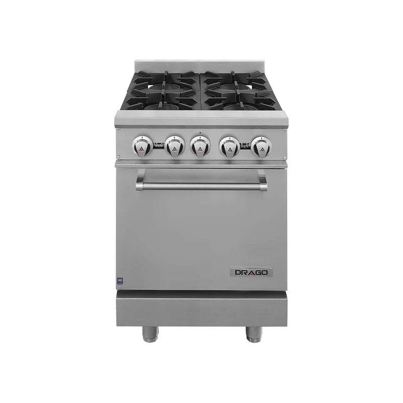 ESTUFA INDUSTRIAL A GAS DE 4 QUEMADORES CON HORNO MODELO GES-040-000_CG-41 MARCA DRAGO