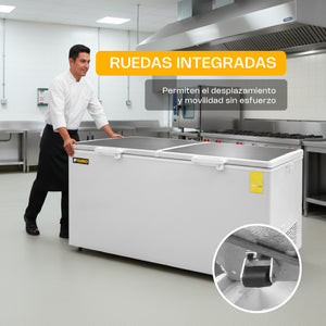 CONGELADOR HORIZONTAL CON TAPA DE ACERO INOXIDABLE 24FT MODELO CONGECO-24X MARCA RHINO