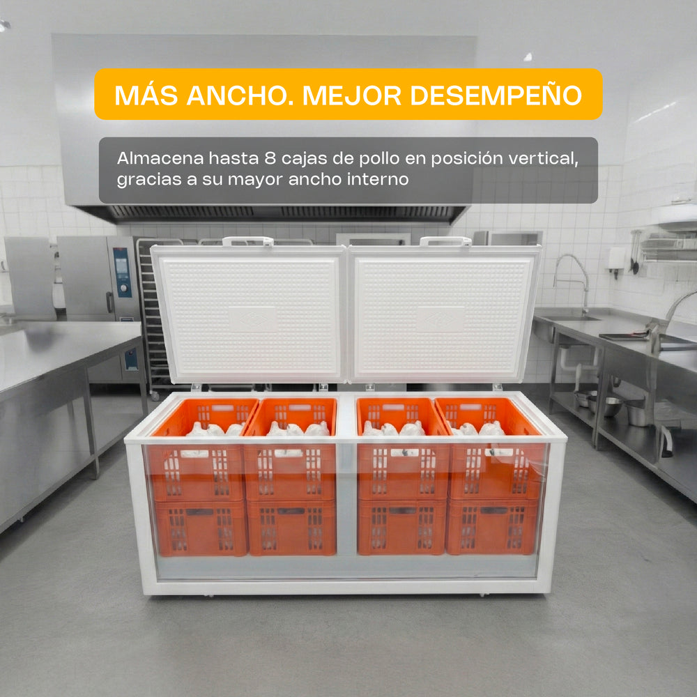 CONGELADOR HORIZONTAL CON TAPA DE ACERO INOXIDABLE 24FT MODELO CONGECO-24X MARCA RHINO