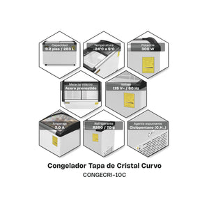 CONGELADOR PALETERO CURVO MODELO CONGECRI-10C MARCA RHINO