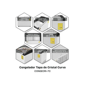 CONGELADOR PALETERO CURVO MODELO CONGECRI-7C MARCA RHINO
