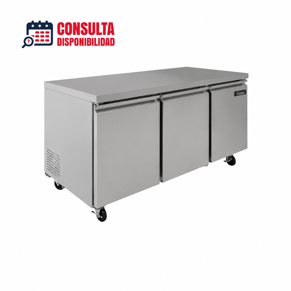 REFRIGERADOR BAJO BARRA 3 PUERTAS MODELO RBB-3P-SS-01 MARCA ICEHAUS
