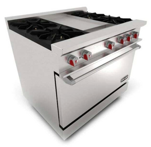 ESTUFA DE 4 QUEMADORES HORNO Y PLANCHA DE 1PIE MODELO CG-41P MARCA DRAGO