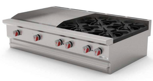 ESTUFA COMBINADA PARRILLA Y PLANCA 4 QUEMADORES MODELO CG-40PD MARCA DRAGO