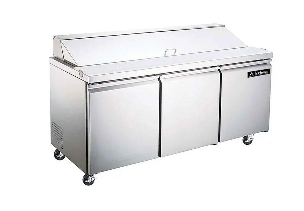 MESA PARA ENSALADAS 3 PUERTAS MODELO ME-3P-SS-01 MARCA ICEHAUS