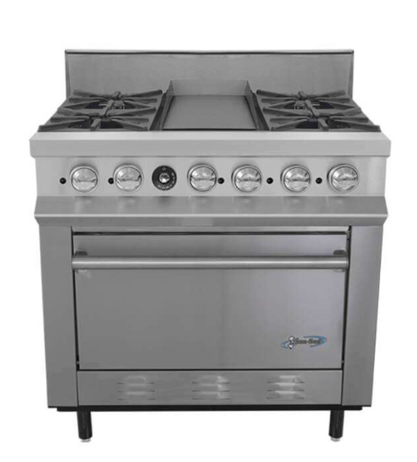 ESTUFA DE 4 QUEMADORES Y PLANCHA MODELO SSE4QP MARCA SANSON