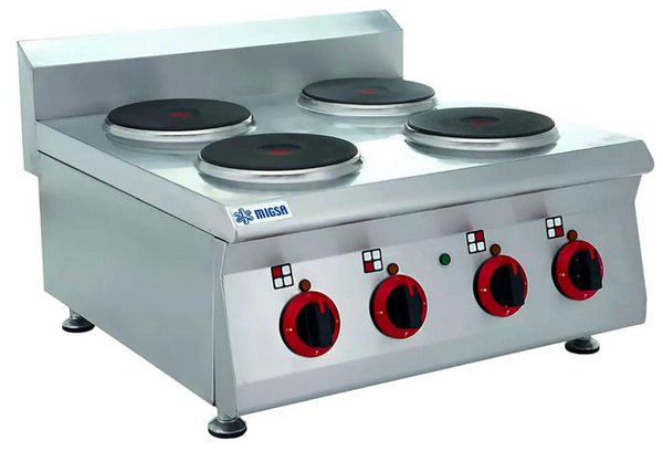 PARRILLA ELÉCTRICA CON 4 PLATOS CALIENTES MODELO BN600-E603 MARCA  MIGSA