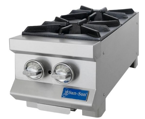 PARRILLA SANSON SS2Q 2 QUEMADORES TIPO HELICE 5.5 De HIERRO FUNDIDO De 33,000 Btu