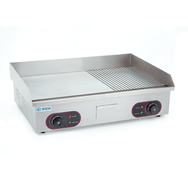 PLANCHA GRILL MITAD LISA Y MITAD ACANALADA MODELO BN-822B MARCA MIGSA