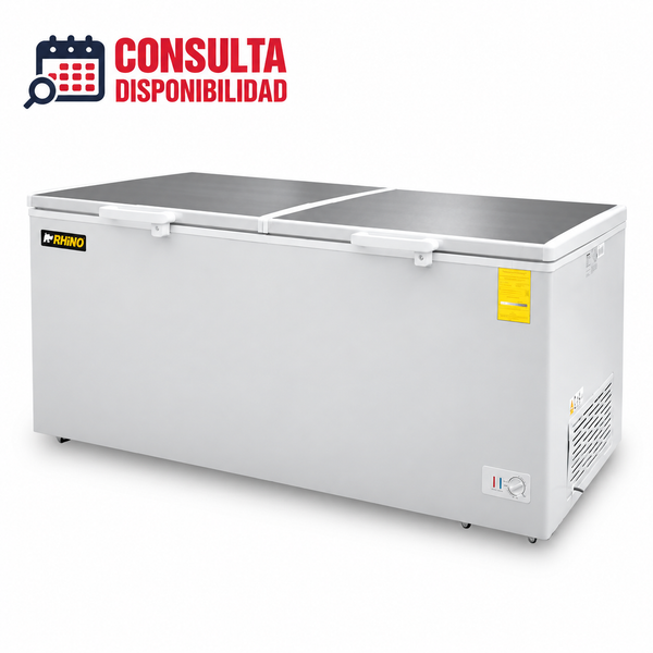 CONGELADOR HORIZONTAL CON TAPA DE ACERO INOXIDABLE 24FT MODELO CONGECO-24X MARCA RHINO