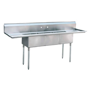 FREGADERO DE 3 TARJAS CON DOS ESCURRIDEROS LATERALES MODELO F3T-01 MARCA DRAGO