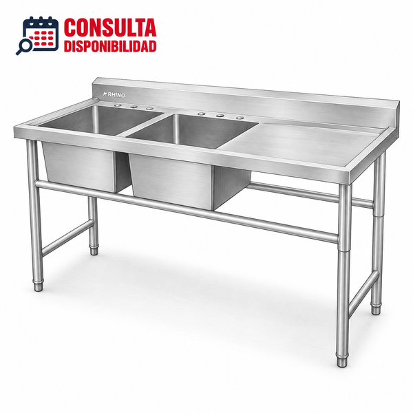 FREGADERO DE 2 TARJAS MODELO FREGA-2T MARCA RHINO