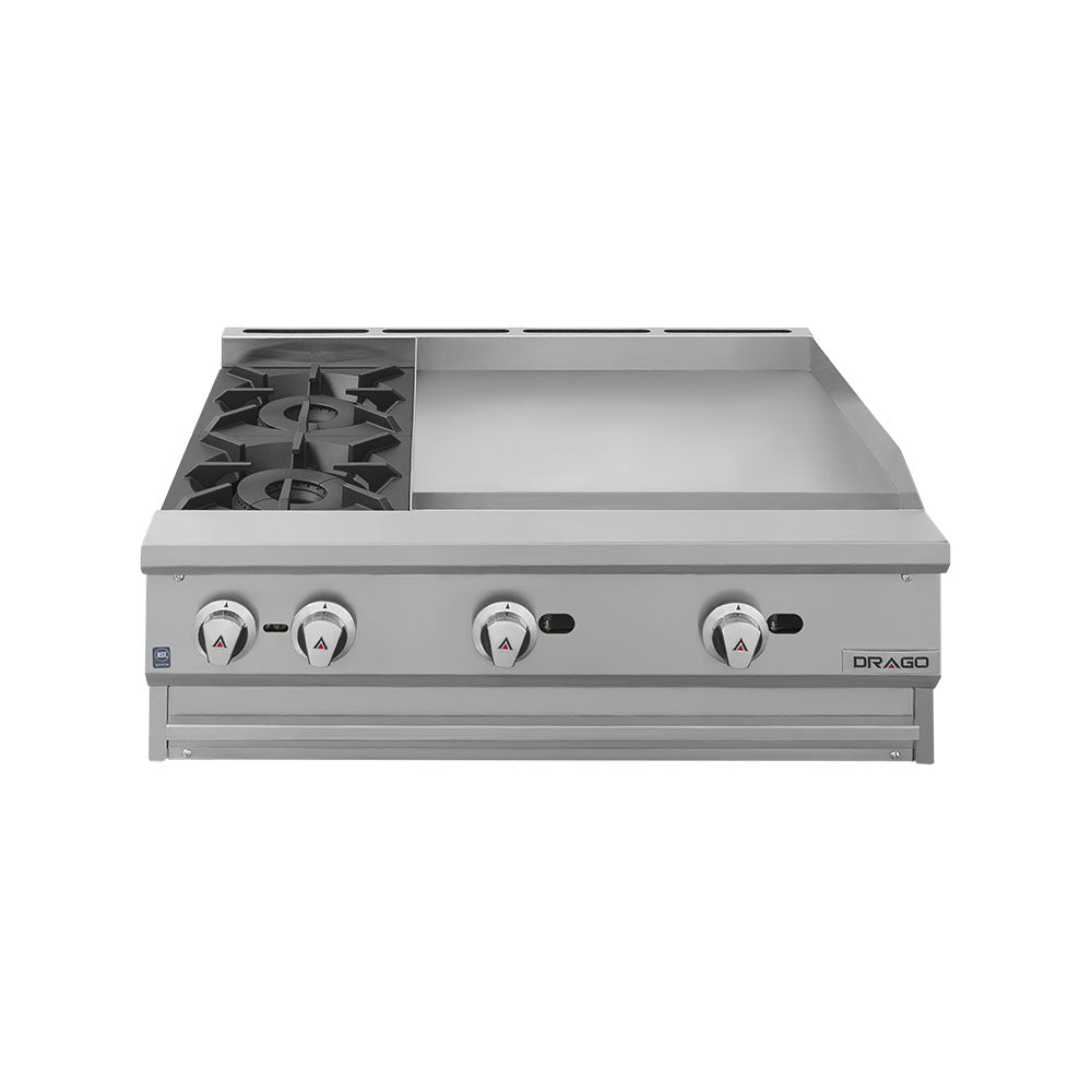 COMBINADO PARRILLA Y PLANCHA DE 2 QUEMADORES MODELO CG-20PD MARCA DRAGO