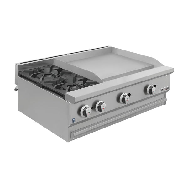 COMBINADO PARRILLA Y PLANCHA DE 2 QUEMADORES MODELO CG-20PD MARCA DRAGO