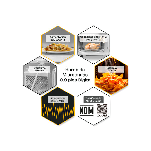 HORNO DE MICROONDAS PROFESIONAL 0.9FT MODELO HOMIC-09D MARCA RHINO