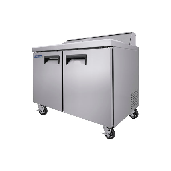 MESA DE PREPARACIÓN DE SÁNDWICHES Y ENSALADAS 2 PUERTAS 13 PIES  MARCA  INTERNATIONAL
