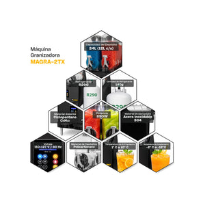 GRANITA DE 2 TAZONES 24LTS MODELO MAGRA-2TX MARCA RHINO