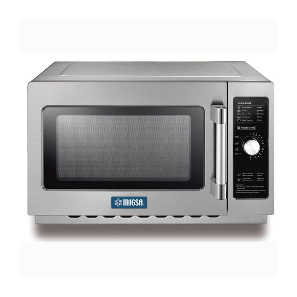 Horno de microondas comercial análogo MIGSA MC12A Dimensiones 51.1 x 31.1 x 41.7 centimetros