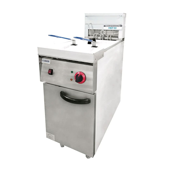 Freidora eléctrica de piso MIGSA MEF-30 2 Canastillas Acero Inoxidable