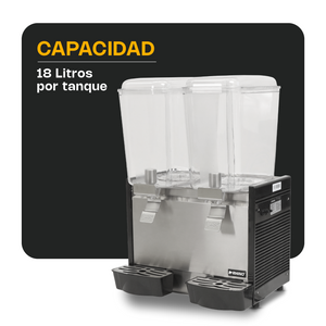 DISPENSADOR DE BEBIDAS FRÍAS 2 TANQUES MODELO DISBEF-2T MARCA RHINO