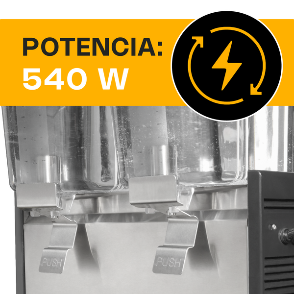 DISPENSADOR DE BEBIDAS FRÍAS 2 TANQUES MODELO DISBEF-2T MARCA RHINO